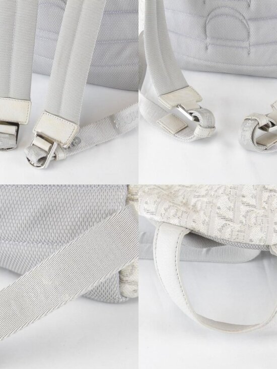 Dior Backpack Canvas Leather White main image 4